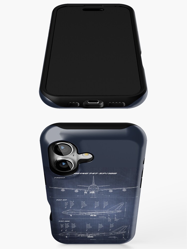 Boeing 747-SP & 747-100 Blueprint (dark blue) iPhone Case