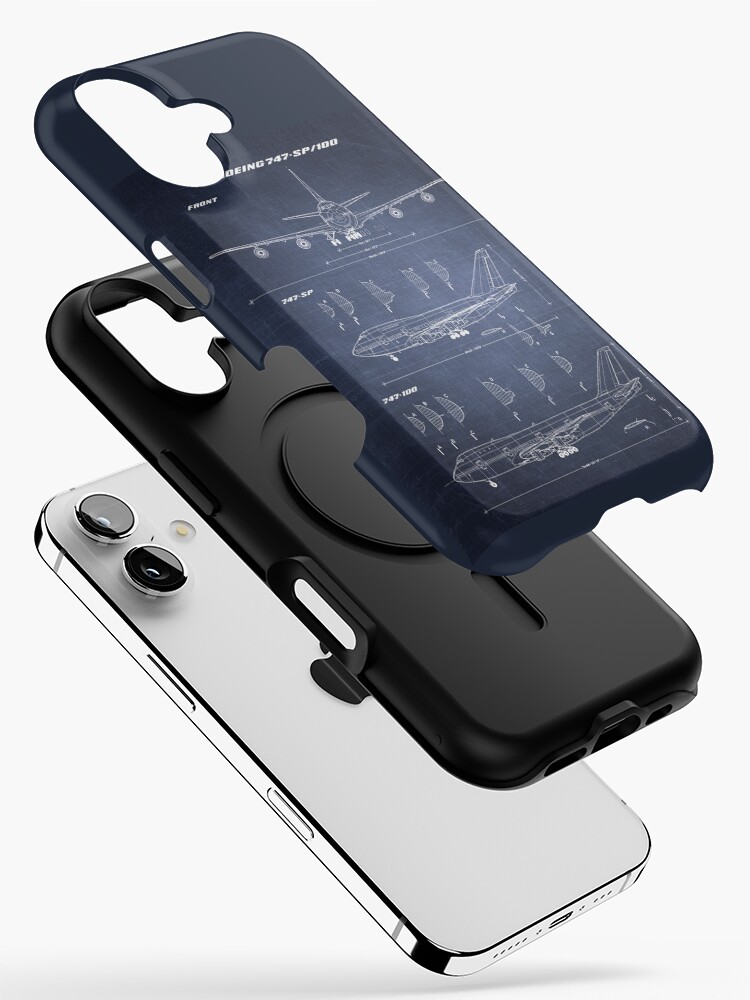 Boeing 747-SP & 747-100 Blueprint (dark blue) iPhone Case