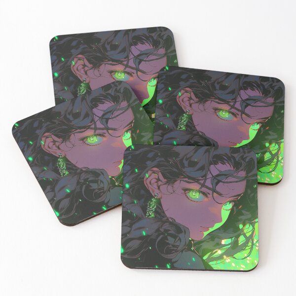 Item preview, Intense Neon Emerald Glow Anime Girl designed and sold by bubblegoth.