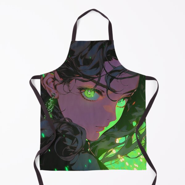 Item preview, Intense Neon Emerald Glow Anime Girl designed and sold by bubblegoth.