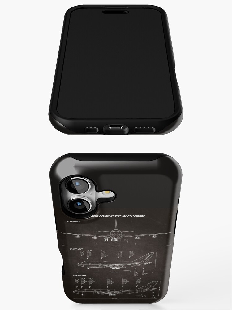 Boeing 747-SP & 747-100 Blueprint (chalkboard black) iPhone Case