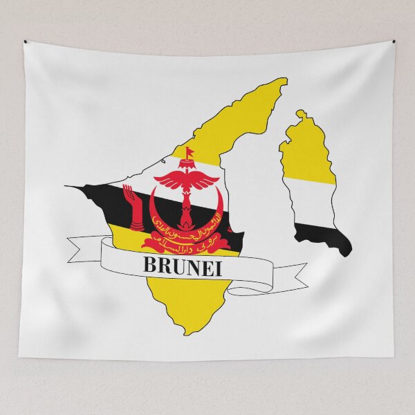 Item preview, brunei flag map designed and sold by visual adventures.