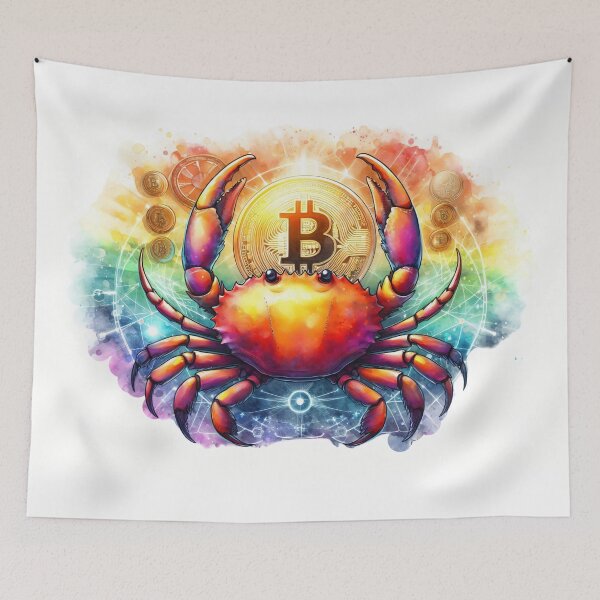 Item preview, Bitcoin Crab in Rainbowcore Style designed and sold by Mechanical-Artt.