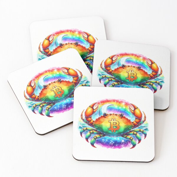 Item preview, Watercolor Bitcoin Crab in Rainbowcore designed and sold by Mechanical-Artt.