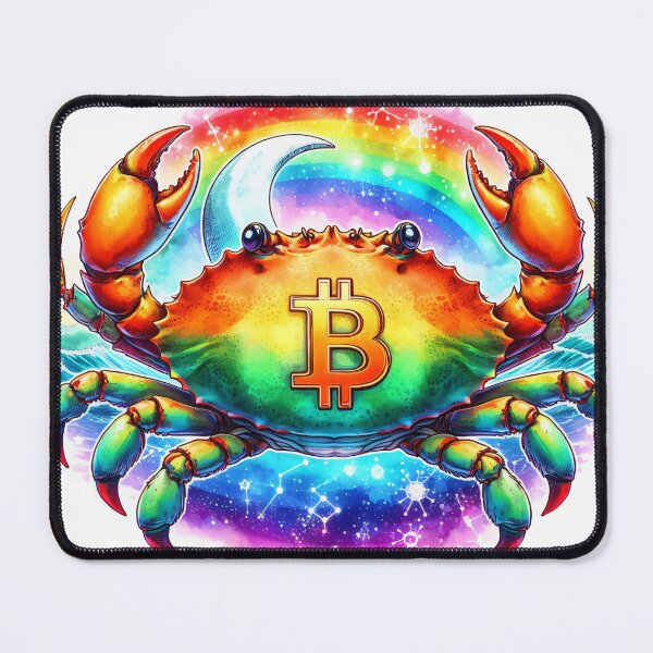 Item preview, Watercolor Bitcoin Crab in Rainbowcore designed and sold by Mechanical-Artt.