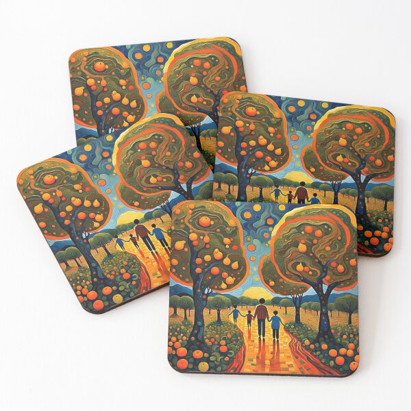 Item preview, Family in orchard at sunset designed and sold by George Hutton Hunter.