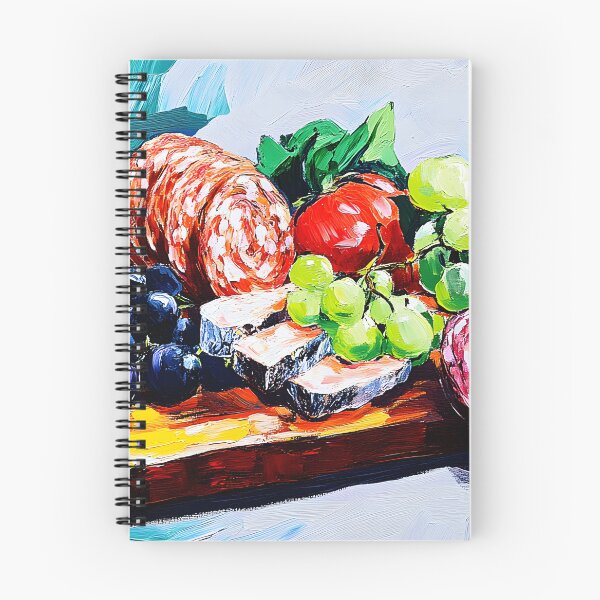Item preview, Vibrant Charcuterie Spread - A Feast of Fresh Fruits, Meats, and Cheeses Abstract AI Art designed and sold by OlfactoART Studio.