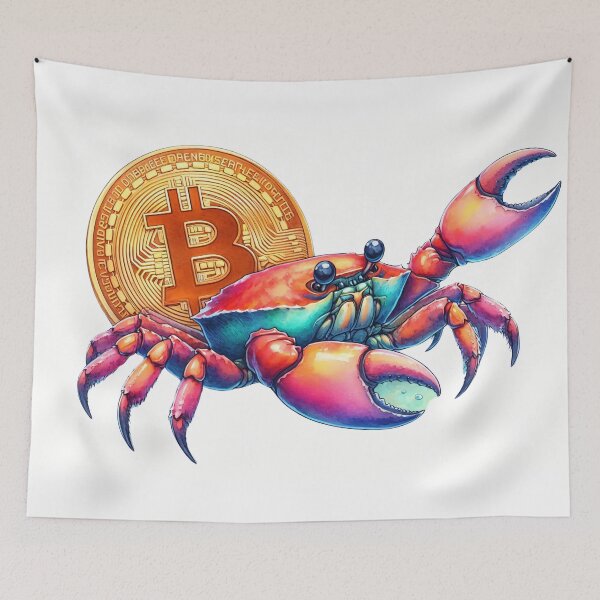 Item preview, Bright Rainbowcore Bitcoin Crab designed and sold by Mechanical-Artt.