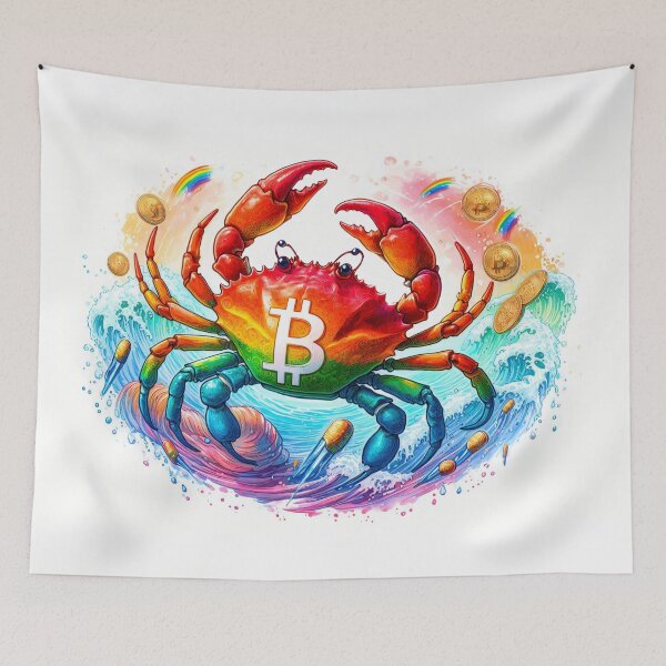 Item preview, Rainbowcore Crab with Bitcoin designed and sold by Mechanical-Artt.