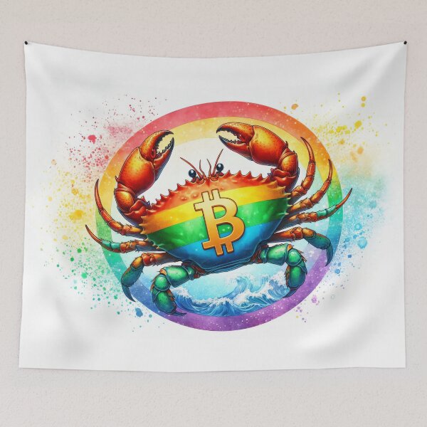 Item preview, Bitcoin Crab in Radiant Watercolor designed and sold by Mechanical-Artt.