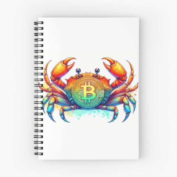Item preview, Watercolor Crypto Crab with Bitcoin designed and sold by Mechanical-Artt.