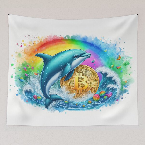 Item preview, Bitcoin Dolphin in Rainbowcore Touch designed and sold by Mechanical-Artt.