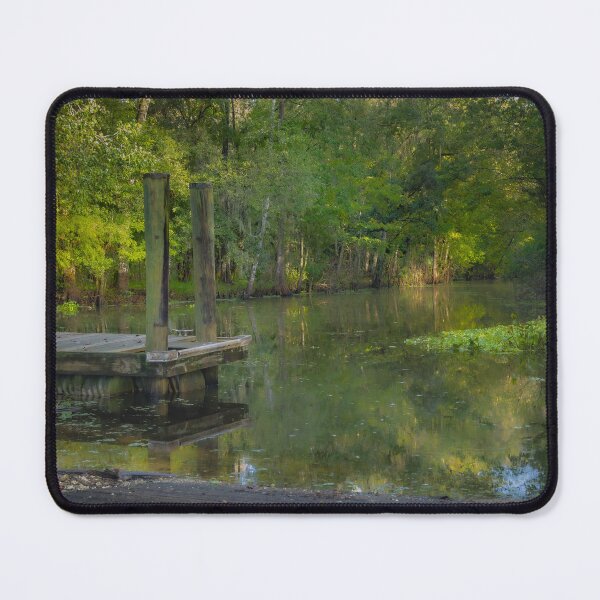 Item preview, John B Sergeant Park Tampa Florida USA a serene wooden dock sits quietly beside a calm reflective Hillsborough River designed and sold by EyezWatchin.