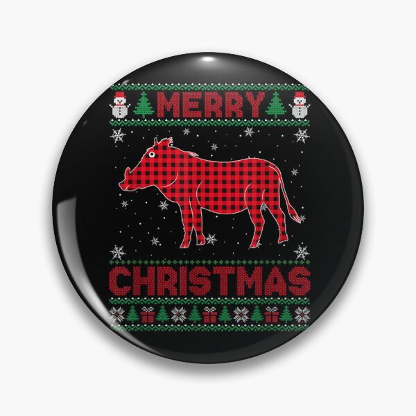 Item preview, Merry Christmas Warthog Animal Buffalo Red Plaid designed and sold by savecloth.