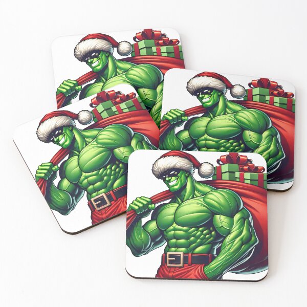 Item preview, Muscular Santa with Holly and Weights in Christmas Style designed and sold by lubushop1.