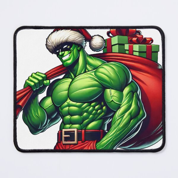 Item preview, Muscular Santa with Holly and Weights in Christmas Style designed and sold by lubushop1.