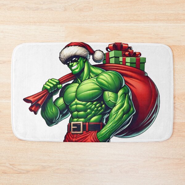 Item preview, Muscular Santa with Holly and Weights in Christmas Style designed and sold by lubushop1.