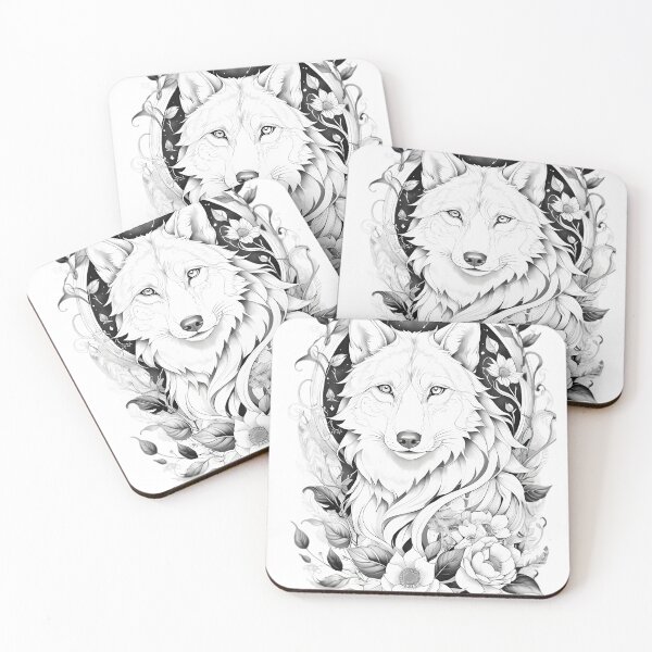 Item preview, Majestic Wolf Floral Design designed and sold by Vesto Royal.