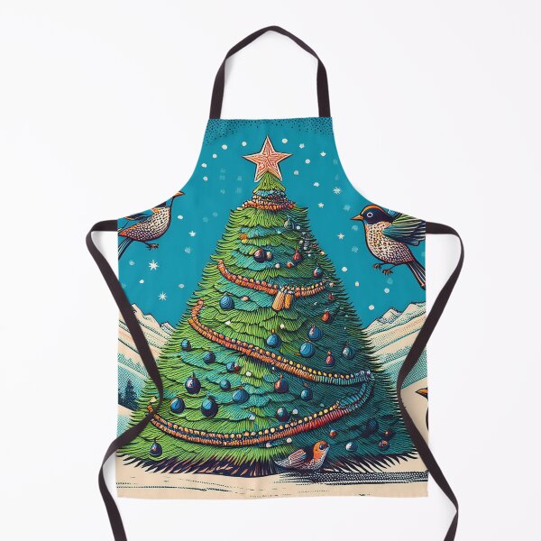 Item preview, Birds in front of a Christmas tree in a winter mountain landscape – Holiday gift idea designed and sold by Brakeless-Dsgn.