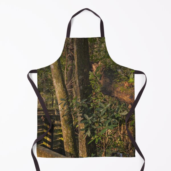 Item preview, Sunlight filters through a dense forest, highlighting a wooden walkway surrounded by lush green foliage designed and sold by EyezWatchin.