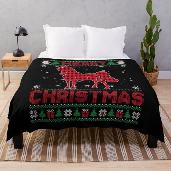Item preview, Merry Christmas Unicorn Animal Buffalo Red Plaid designed and sold by savecloth.