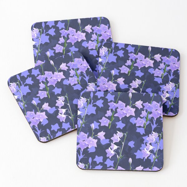 Item preview, Sunlit Balloon Flower Stems Half Drop Deep Blue 2b356b designed and sold by Art in My Loft.