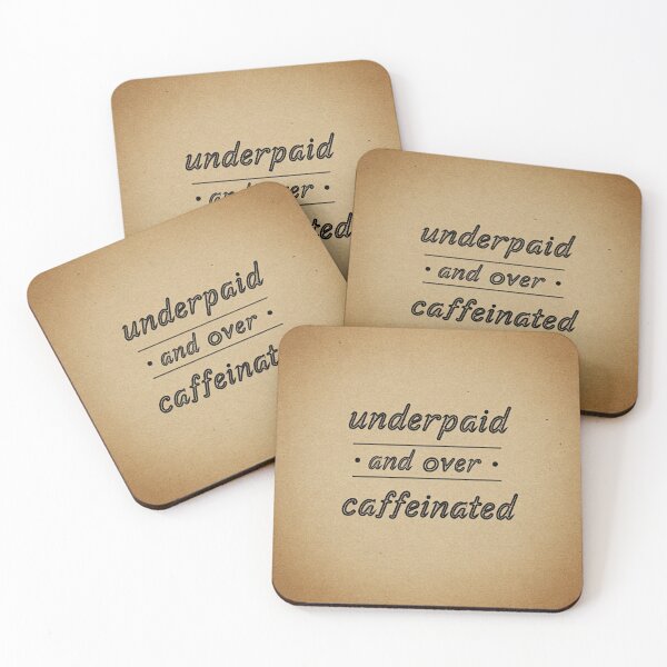 Item preview, Underpaid and Over Caffeinated Sticker  designed and sold by zombiemama.
