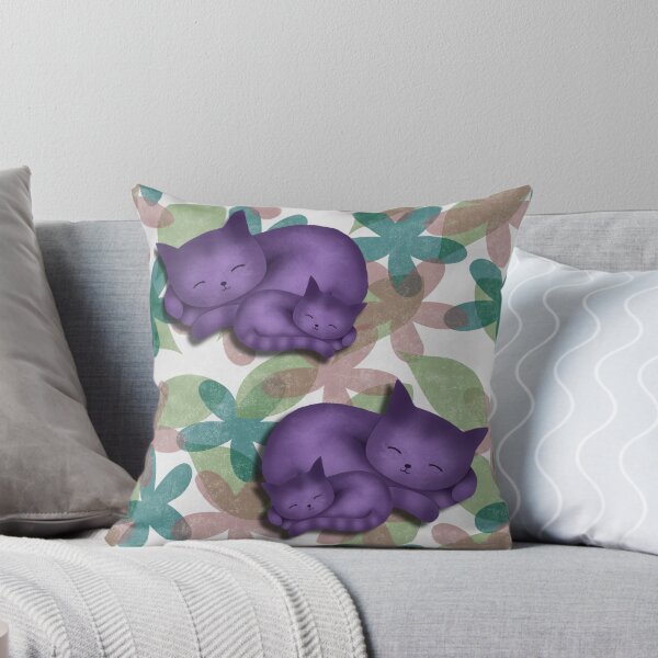 Item preview, Dreamy Cats and Overlapping Florals designed and sold by AnnikaisDrawing.