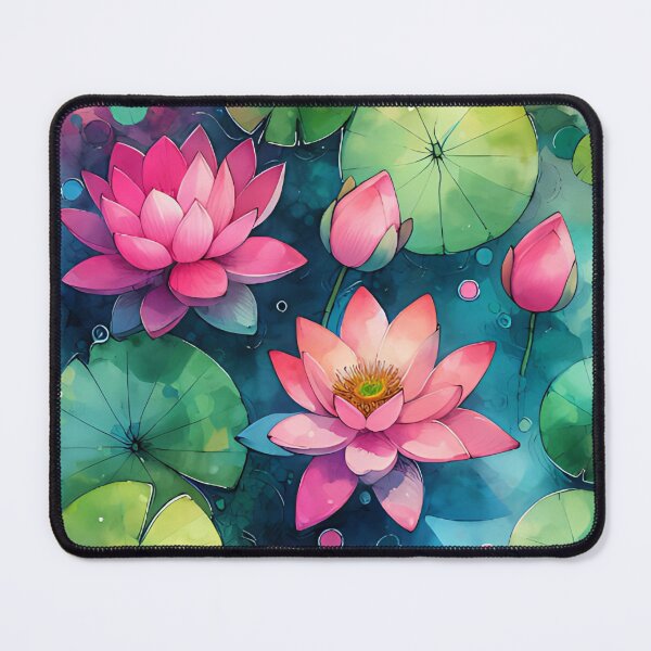 Item preview, Watercolor Pink Lotus Flowers designed and sold by I-I-Trading-Co.