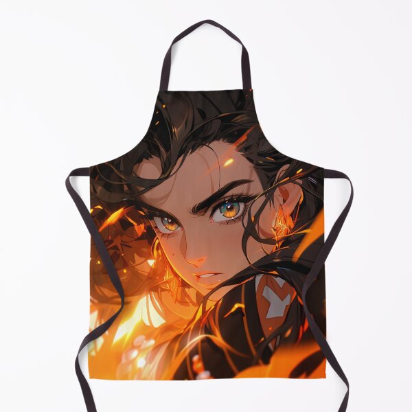 Item preview, Fierce Determined Glowing Orange Anime Girl designed and sold by bubblegoth.