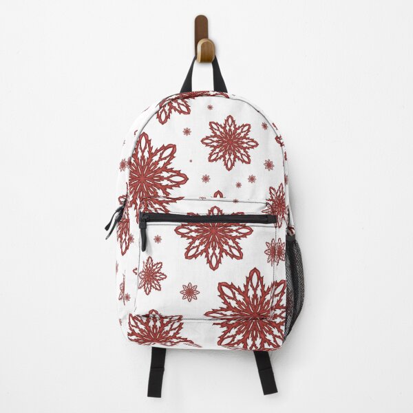 Item preview, Pattern of falling snowflakes "Inspiration" of red color on a white background designed and sold by Cherevan.