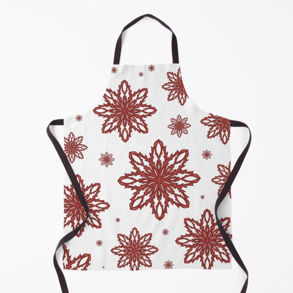 Item preview, Pattern of falling snowflakes "Inspiration" of red color on a white background designed and sold by Cherevan.