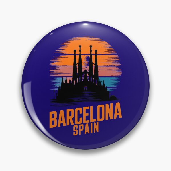 Item preview, Diseño retro de puesta de sol en Barcelona, España designed and sold by TheArtOfPat.