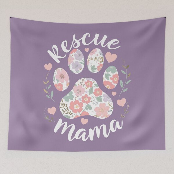 Item preview, Rescue Mama – Floral Paw Print Design for Animal Lovers - Adopt don't shop designed and sold by brindled.