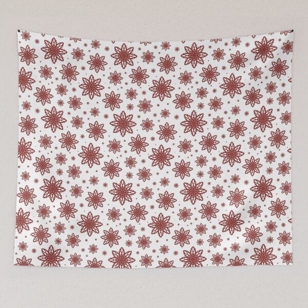 Item preview, Pattern of falling snowflakes "Inspiration" of red color on a white background designed and sold by Cherevan.