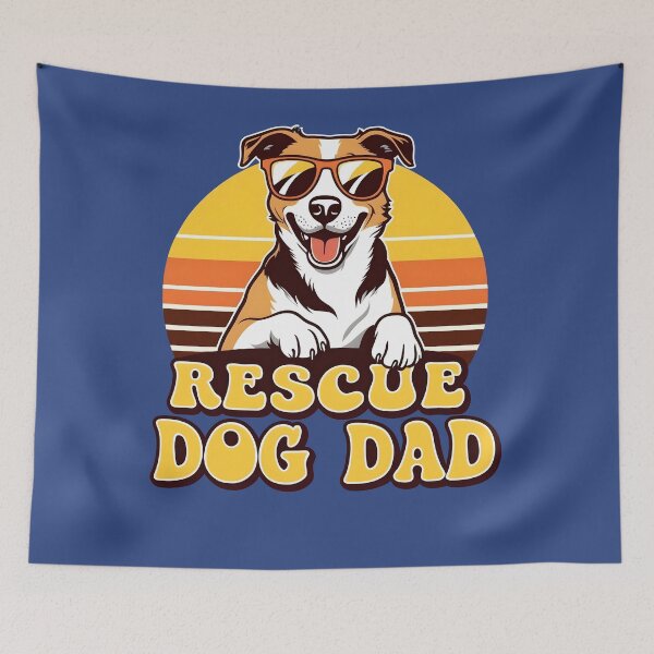Item preview, Dog Dad – Retro Sunset Dog Lover Design - Adopt don't shop designed and sold by brindled.