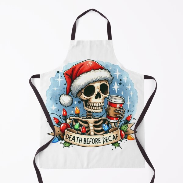 Item preview, Death Before Decafs Highly Caffeinated Christmas Skeleton Coffee designed and sold by clintang.
