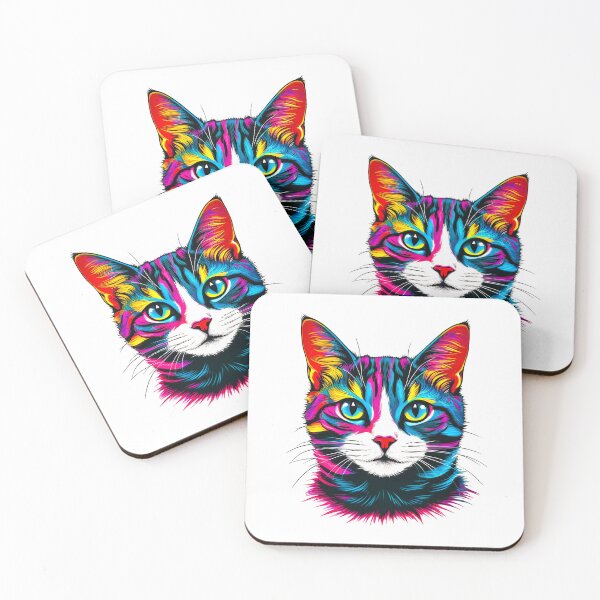 Item preview, Colored cat portrait designed and sold by michplante60.