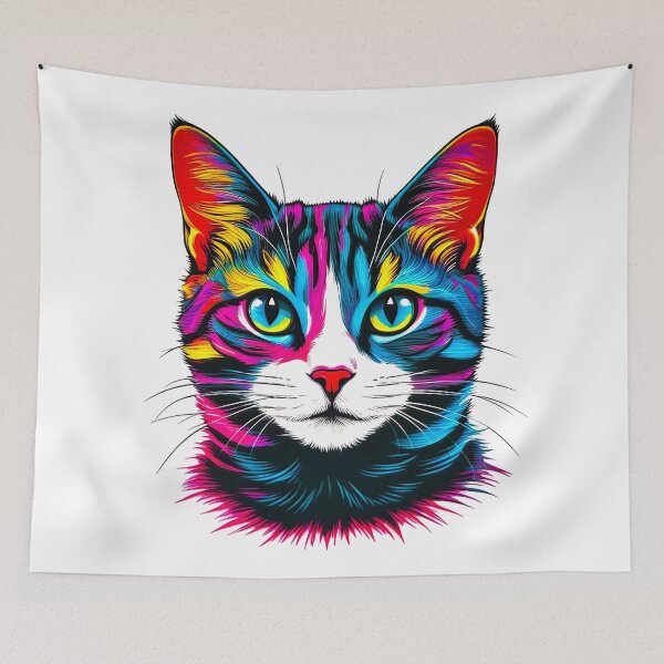 Item preview, Colored cat portrait designed and sold by michplante60.