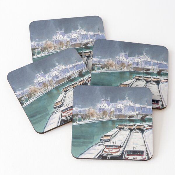 Item preview, “Snow in the Seine River.” My Father’s Paintings. designed and sold by Ulises Pineda.