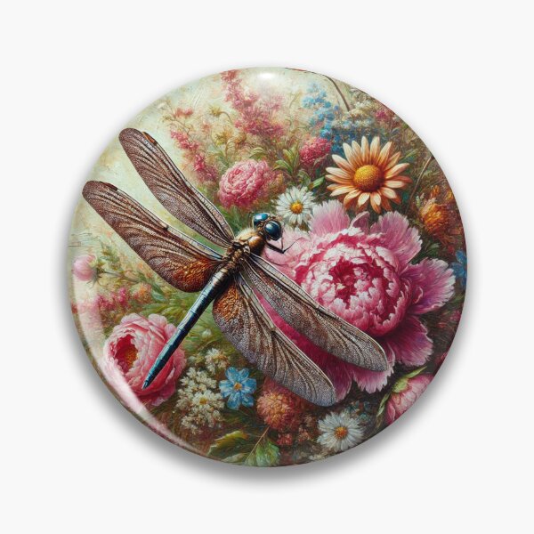 Item preview, Dragonflies on Colorful Flowers designed and sold by Blink Art Studio.