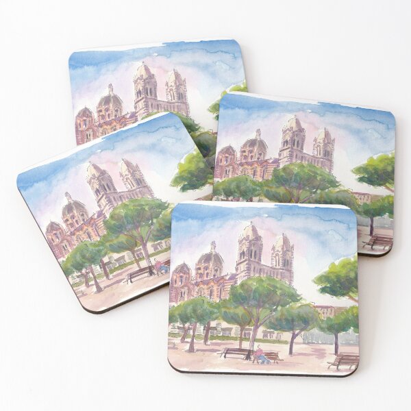 Item preview, Marseille Cityscape Scene with Saint Mary Cathedral designed and sold by artshop77.