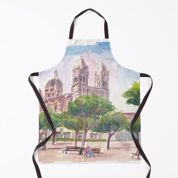 Item preview, Marseille Cityscape Scene with Saint Mary Cathedral designed and sold by artshop77.