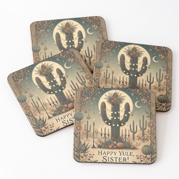 Item preview, Happy Yule, Sister – Elegant Desert Holiday Card designed and sold by ArizonaWitches.
