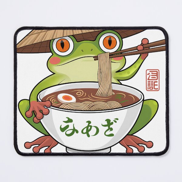 Item preview, Kawaii Frog Eating Ramen Neko Japanese Noodles Anime Lovers T-Shirt designed and sold by Christian Clothing.
