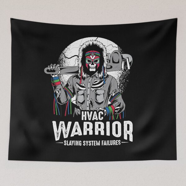 Item preview, Funny HVAC Technician Skeleton Warrior designed and sold by Crush Retro®.