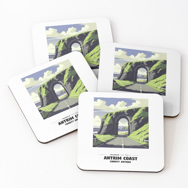 Item preview, Antrim Coast Road - Vintage Poster Style designed and sold by cmphotographs.