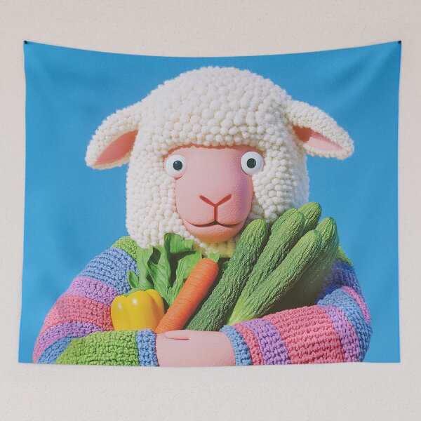 Item preview, Cute Lamb with vegetables designed and sold by Graphoteka.