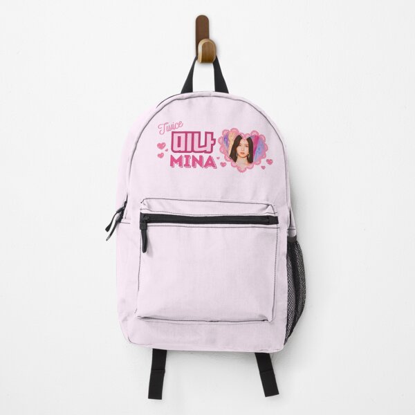 Item preview, TWICE Mina Kpop Girl Group Pink Banner Collage Design With Member Names in Hangul designed and sold by AJUNICE STUDIO.