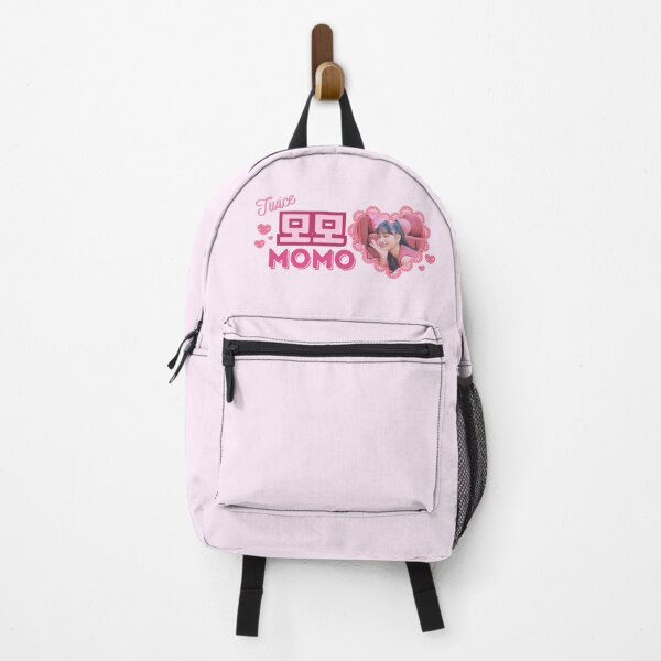 Item preview, TWICE Momo Kpop Girl Group Pink Banner Collage Design With Member Names in Hangul designed and sold by AJUNICE STUDIO.